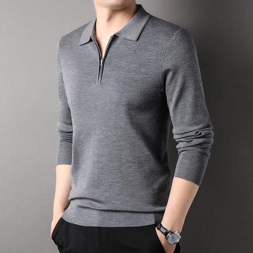 DVW luxury high-end brand cardigan men's worsted thick sweater autumn and winter solid color half-zip lapel casual sweater black gift box M 170 reference weight 120-135Jin Jin equals 0.5 kg