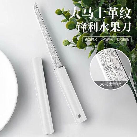 兴刃大马士革纹水果刀家用瓜果刀削皮刀随身便携户外小刀烤肉刀