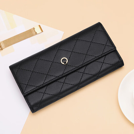 Cnoles women's wallet women's light luxury clutch card bag women's coin wallet high-end Chinese Valentine's Day gift for girlfriend diamond black new heart-wrenching practical birthday gift for wife