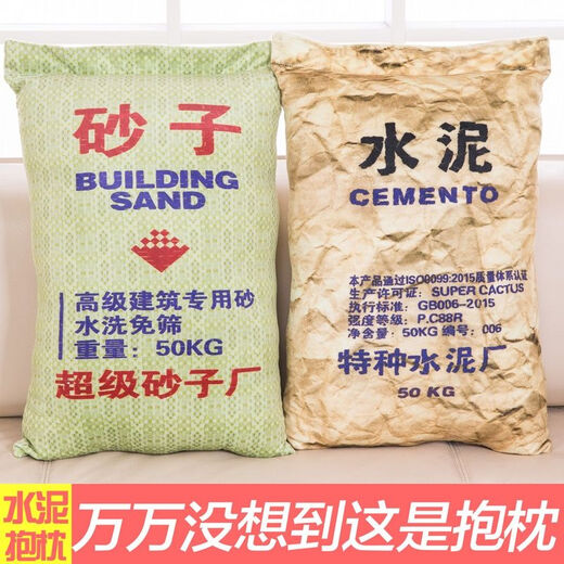 美克杰创意仿真抱枕个性水泥枕头沙发靠垫毛绒玩具礼物搞笑生日礼 水泥 大号50*34厘米(配小鸡腿)