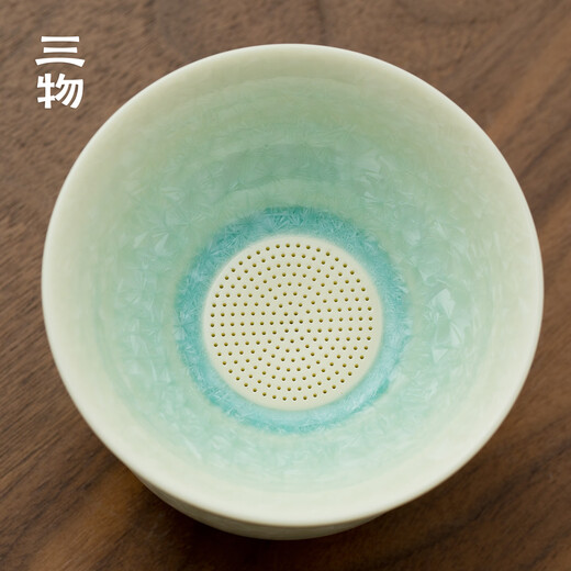 Sanwu Qingying Kiln Tea Leaking Tea Filter Filter Dehua Ceramic Tea Set Parts All-Porcelain One-piece Tea Filter Qingying Tea Filter