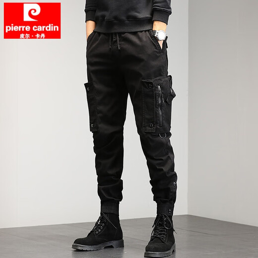 皮尔卡丹（pierre cardin）2024年工装裤男秋季新款潮流哈伦裤宽松束脚长裤日系休闲裤 卡其色 30