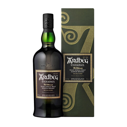 雅柏（Ardbeg）苏格兰单一麦芽威士忌酒进口洋酒阿贝5年/10年小怪兽泥煤烟熏风味 阿贝乌干达 700mL 1瓶