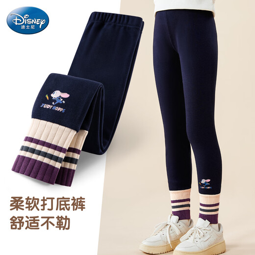 Disney children's leggings girls autumn and winter outer trousers Judy girls trousers winter velvet thickened navy 130