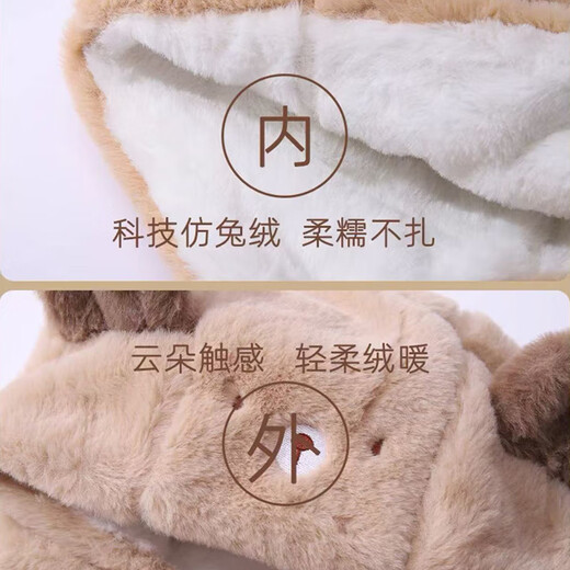 Children's windproof hat, face mask, baby hat, autumn and winter cycling windshield hat, children's all-in-one hat, scarf, warm hat, khaki color, next day delivery from Jingcang warehouse, with mask, suitable for children aged 2-7 years