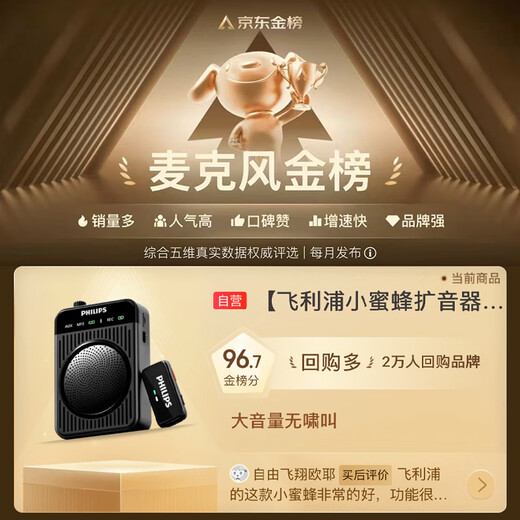 Philips (PHILIPS) national subsidy Lavalier Little Bee loudspeaker for teachers, guide guide, Little Bee Bluetooth wireless loudspeaker microphone DLM3551CB