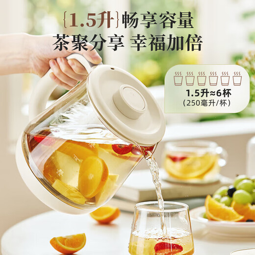 Bear Health Kettle, Tea Kettle, Tea Maker, Thermostatic Kettle, Intelligent Insulation, Large Capacity with Filter, Glass Maternal and Child Grade Material, Stew, Tea, and Boil Kettle, 16 Functions + Filter YSH-F15C1 1.5L