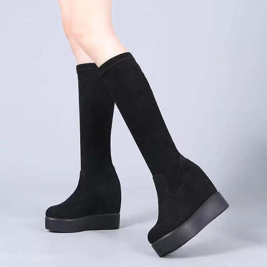 Rongxitu botas elásticas botas tipo calcetín para mujer botas largas de otoño e invierno de gran tamaño para mujer 2022 otoño e invierno nuevo estilo tacones súper altos con mayor elasticidad negro 688 36