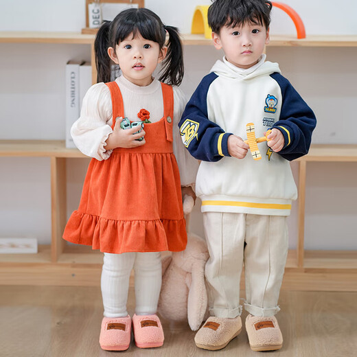 My Little Pony Children's Cotton Slippers Warm and Velvet Boys and Girls Baby Indoor and Outdoor Slippers Winter Style Leather Powder 170 Sizes