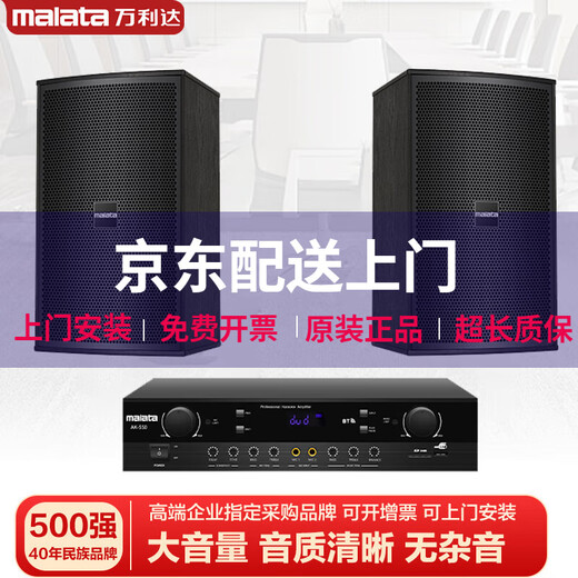 Malata audio set home KTV audio shop stage training room dance studio Bluetooth amplifier microphone speaker 10-inch five-unit audio + amplifier