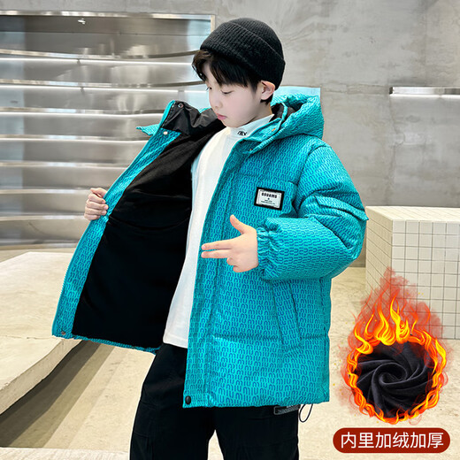 迪士尼男童棉衣外套冬装新款儿童装冬季加厚羽绒棉服中大童炸街保暖棉袄 826款字母背包棉衣-绿色 120