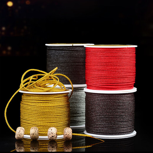Jingji Wenwan string bracelet bracelet 108 Buddha beads thread jade thread bracelet braided thread thread bracelet beaded thread Mambo rope brown 1mm-25m/roll
