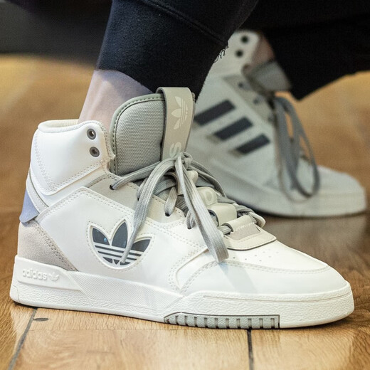 阿迪达斯 （adidas）三叶草男女鞋运动休闲高帮板鞋2023冬季IF2694 IF2685 白_灰蓝色_浅灰色 39