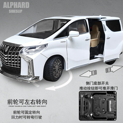 Alloy Alpha with key simulation business car car model children's remote control toy boy Alpha black standard version Toyota Alpha