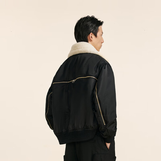 速写男装商城同款2024冬新品短款翻领羽绒服宽松城市轻户外9O0C12530 001本黑 M