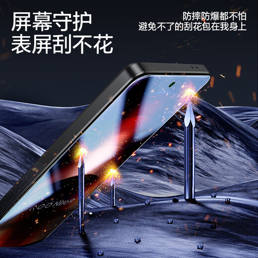 Flash Magic [Verkäufe] Anwendbar für IQOOneo Tempered Film, Mobilfunkfilm Aiku Series Vivo High Definition Hochtransparent explosionssicherer Anti-Fingerabdruck-Mobilfunkfilm [Blu-ray-Version Tensen Second-Generation Anti-Blu-Ray] 2 Stück + Artifact iqoone9/Neo9pro/Neo9spropro