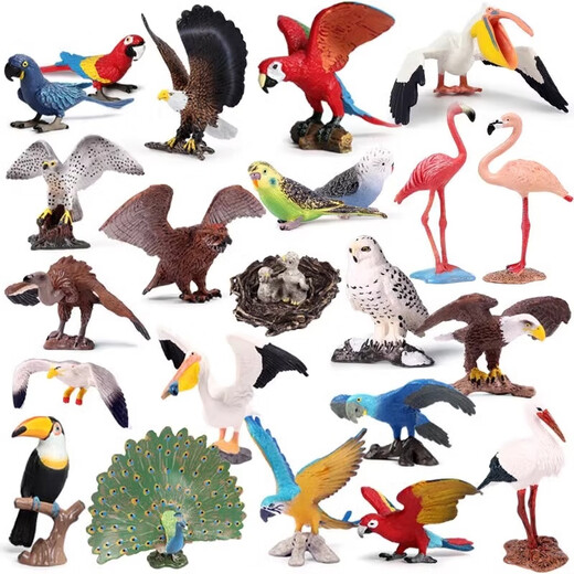 
Animal model solid simulation toy set cognitive birds, birds, eagle, parrot, peacock, flamingo ornaments, toucan S397/S679 (2 colors randomly sent 1)