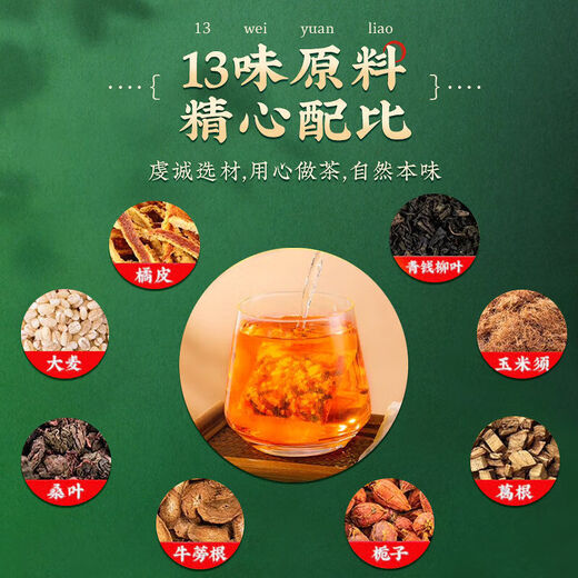 北京同仁堂【官方直售店旗舰】北京同仁堂青钱柳玉米须桑叶茶花草茶牛蒡根茶 【官方正品 假一罚十】 买2送1到手3盒装-【调理组合】多人选择