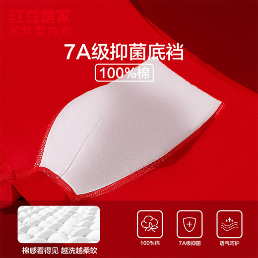 Hodohome children's shorts boys' festive good luck zodiac year new year's antibacterial pure cotton crotch red boxer shorts 325 160