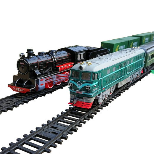 Ensemble complet de modèles de table de sable de train, Dongfeng Rail à grande vitesse à vapeur Verte Verte Skin pour enfants Train de simulation électrique, Red Wine, European Star Passenger Transport Set, Ordinary No. 5 Batterie
