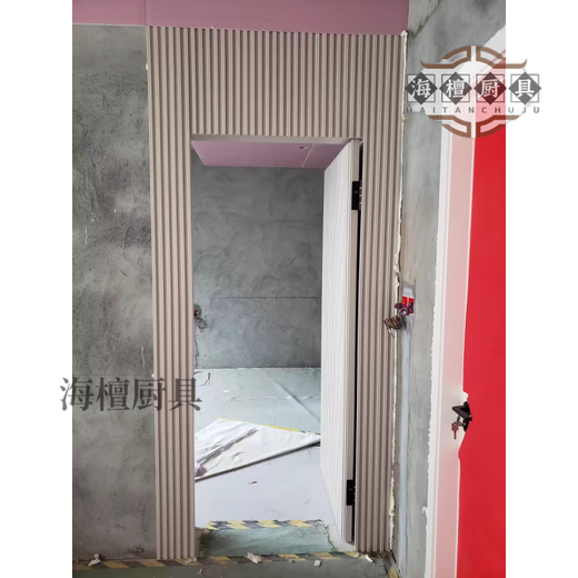 妙普乐2024新款隐形门和墙一体背景墙格栅门实木格栅电视格栅卧室门木饰 格栅一体隐形门加五金