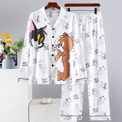 Modal Frühlings- und Herbst-Herren-Pyjamas lange Ärmel Lange Hosen Student Cartoon Plus Size Teenager Männer Herren Winter Home Clothing Set 9901 Herren xl (125-150) Jin [Jin gleich 0,5 kg]