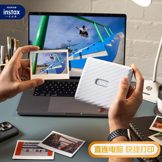 INSTAX Fuji instax Link WIDE Polaroid Mobile Photo Printer Mocha Gray Wide Double Pack Photo Paper Set