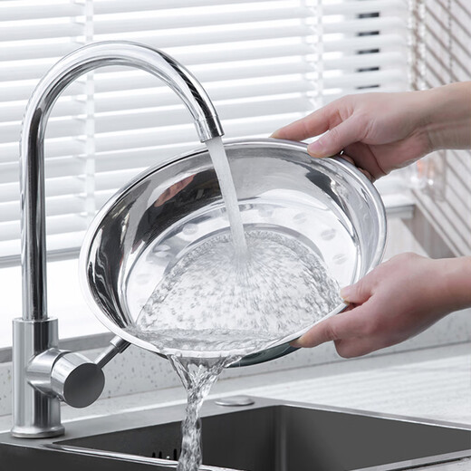 Camellia (CHAHUA) Zhenxiang stainless steel plate thickened round plate household dish plate dinner plate barbecue household small shallow plate 20 cm