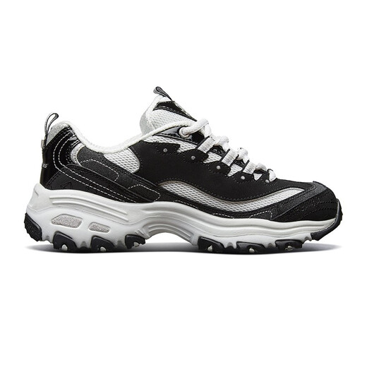 Skechers 10th Anniversary Diamond Demorative Edition Panda Shoes Depored Sports and Casual обуви высокопроизводительные дышащие туфли Daddy Women 12241/BKW Diamond Model-Black/White 38