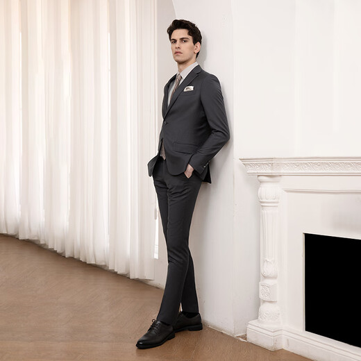 VICUTU men's pants comfortable fabric business commuting versatile trousers gray 185/96B