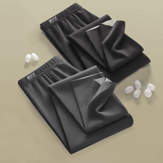 Flying in the Snow 7A Antibacterial Light Technology Heating and Storage 2 Pairs of Seamless Men's Warm Pants Men's Autumn Pants Plus Velvet Cotton Wool Bottoms