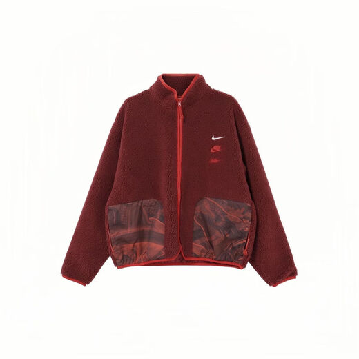 耐克（Nike）外套男装上衣 春秋季新款保暖仿羊羔绒立领时尚运动服休闲服夹克 FZ6194-677/红色/龙年限定 L (175) /建议130-150斤