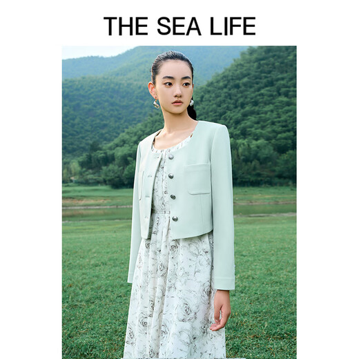 THE SEA LIFE欧海一生 小香风外套24春夏抗皱别致XA15052 水雾色 M
