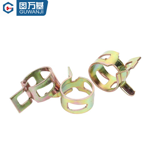 固万基弹性卡箍钢带型环箍弹簧钢卡管夹手捏喉箍水管油管箍锰钢卡子Q673 彩锌 Φ17x10x1[20只]