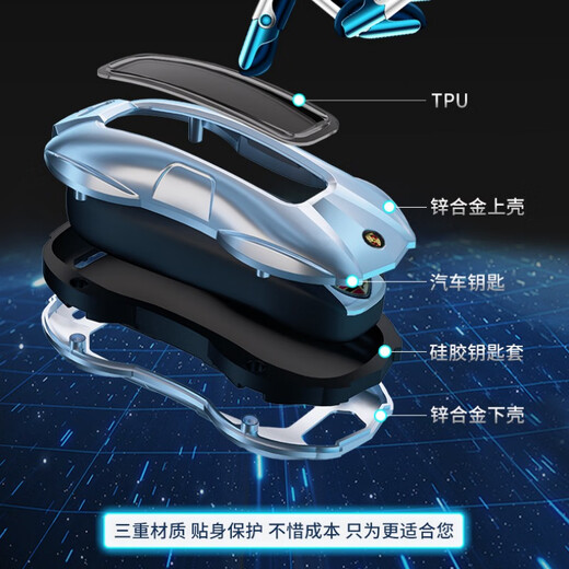 Sea horseshoe Porsche key cover Macan Cayenne 718Taycan Panamera 911Cayenne bag Panamera shell A style [gun color] + metal buckle