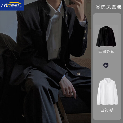 Les clôtures retournent au nouveau style chinois zhongshan costume de combinaison masculine automne et hiver belle robe dk mariage veste de costume de garçons de garniture en noir + chemise blanche + pantalon 3xl (recommandé 155-170jin [Jin est égal à 0,5 kg]))
