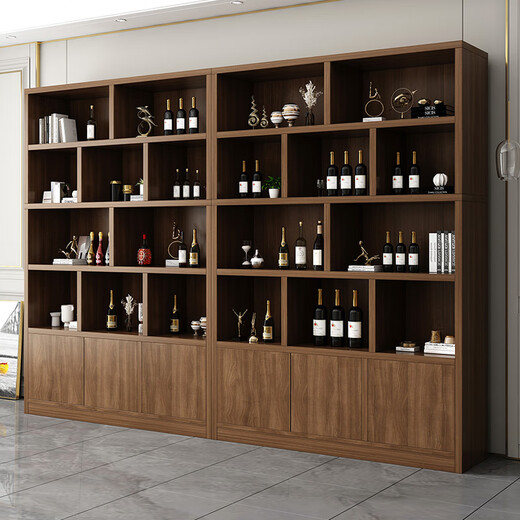 Shousheng wine cabinet display cabinet solid wood wine rack home storage cabinet living room partition cabinet red wine tea cabinet multi-functional entrance cabinet solid wood wilderness color combination 200*24*180