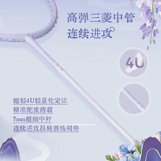 川崎（KAWASAKI）羽毛球拍全碳素高颜值超轻进攻型训练型球拍微风（已穿线）