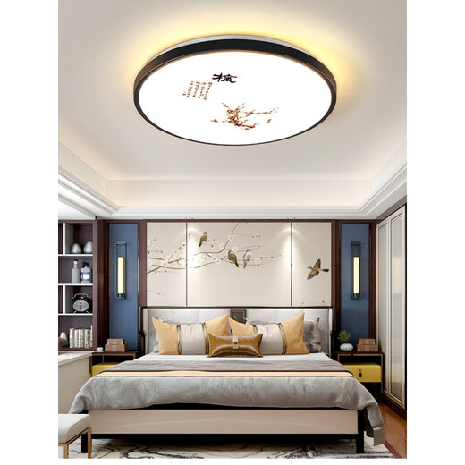 Weihuo new Chinese style LED ceiling lamp round bedroom lamp modern simple living room lamp room corridor balcony aisle lamp plum 35cm three-color dimming 36 watts