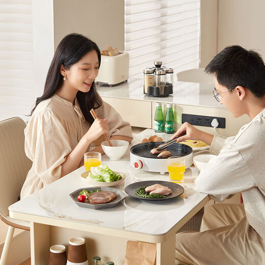 Lin's home cream slate dining table home dining side cabinet against the wall integrated island storage rotating folding dining table and chair combination RM2T cream RM2T partition cabinet