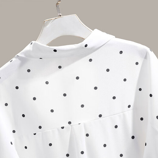Cypress Commuter Shirt 2025 Summer Suitable Lapel Contrast Color Polka Dot Single Break Top