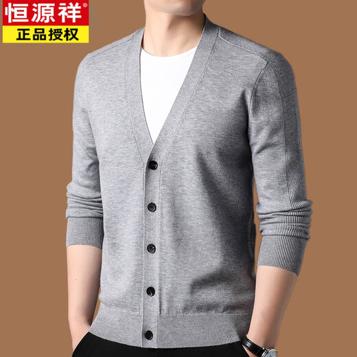 Hengyuanxiang (Hyx) Pur Cachemire Tricot Cardigan For Men's Spring and Automne NOUVEAU VACHEUR VETUILE HEUX VETURE VEAUCHEMENT DE NOUVEL