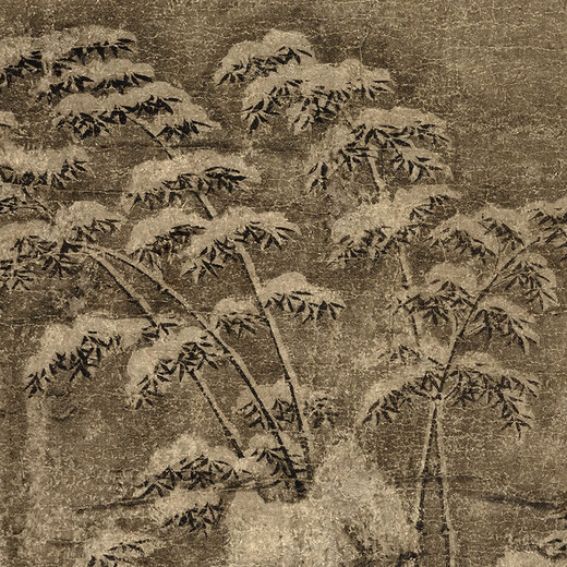 Yuantanzhi Ruixue Bambus Bild Alte Blumen- und Vogel Bild Bildlauf literarische Gemälde berühmte Gemälde Antiquitäten Gemälde dekorative Hängsgemälde Yuanli Tinte Bambus Bild 12803 50 x 75 cm (Sprühen von Malerei