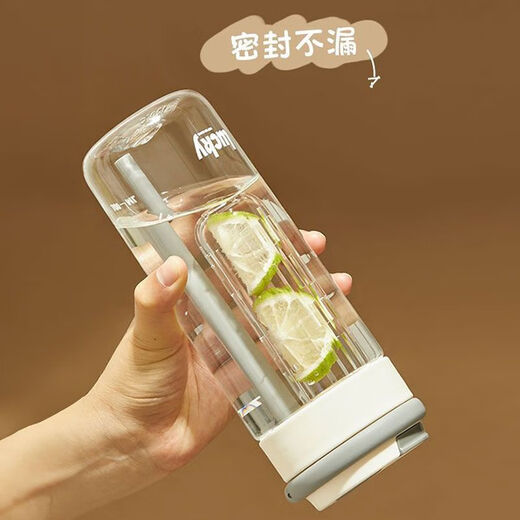 Xiaomi Guoba tritan girls new high-looking water cup summer cup high temperature resistant plastic student portable straw male fitness white 700ml thickened version heat resistant 120 degrees single cup + gift 3