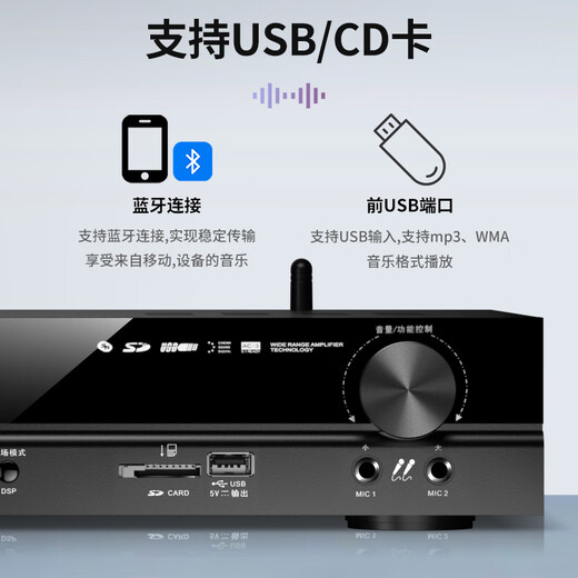 先科（SAST）G-100 功放机 家庭影院5.1声道AV功放机 高保真无线蓝牙家用卡拉ok功放