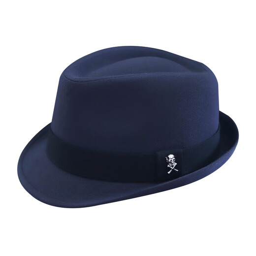 Tochino's new spring, autumn and winter trendy brand internet celebrity men's hat warm gentleman jazz hat fashionable casual foldable hat for women black with skull logo regular size 55-57CM