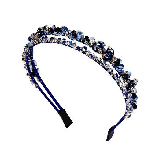 Zuoou headband for women 2025 new style forest fairy rhinestone pressed hair headband high-end no hair clip crystal hair accessory purple