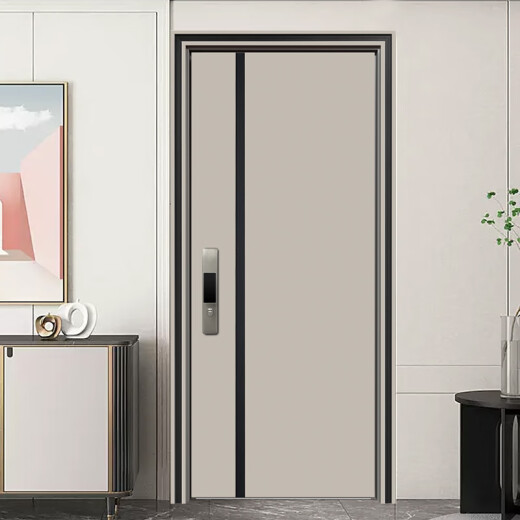 Yu'an dun Classe A Porte de sécurité Porte d'entrée de maison Crème Crème Style Nouveau entrée Porte d'empreinte intelligente Porte de sécurité Séclair