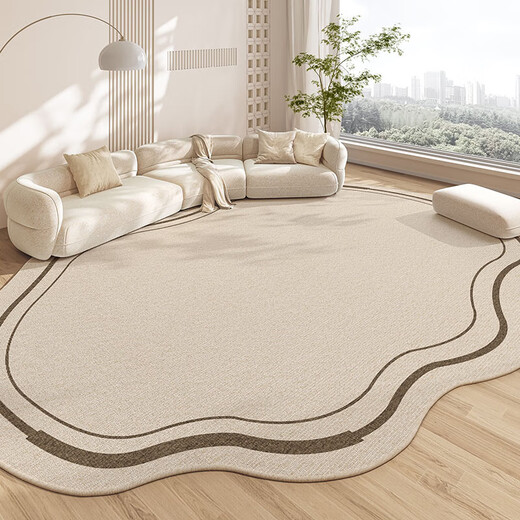 Shantou Lincun Tapis de salon léger de luxe sans lavage moderne simple de forme spéciale canapé table basse tapis essuyable tapis irrégulier moderne 13659 1 pièce 200*300CM forme créative design personnalisé