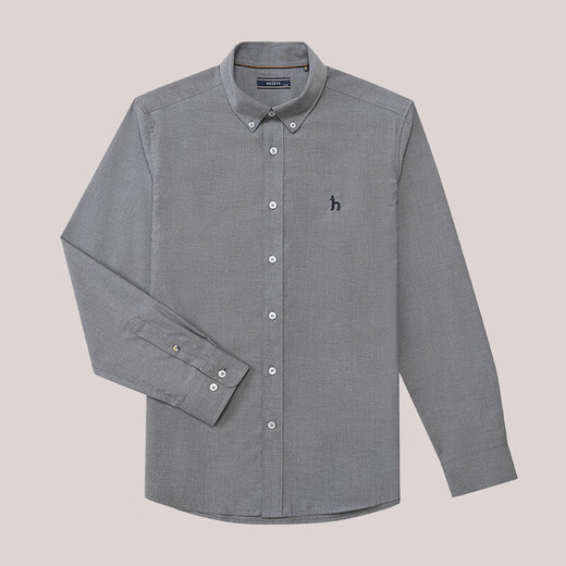 HAZZYS Men's Casual Commuting Long Sleeve Shirt Men ASCZK1BCF10 Black BK 180/100A50